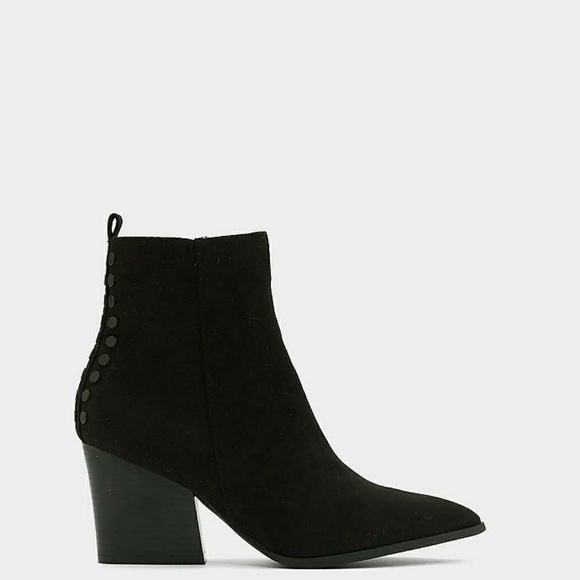 NASTY GAL; Black Faux Suede Pointed Booties - Picture 3 of 4